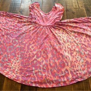 Dot Dot Smile size 3/4 or 5/6 girls pink cheetah Empire twirl dress new